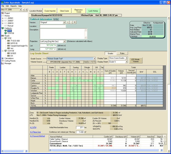 Enfor Appraisals - Cutblock screen